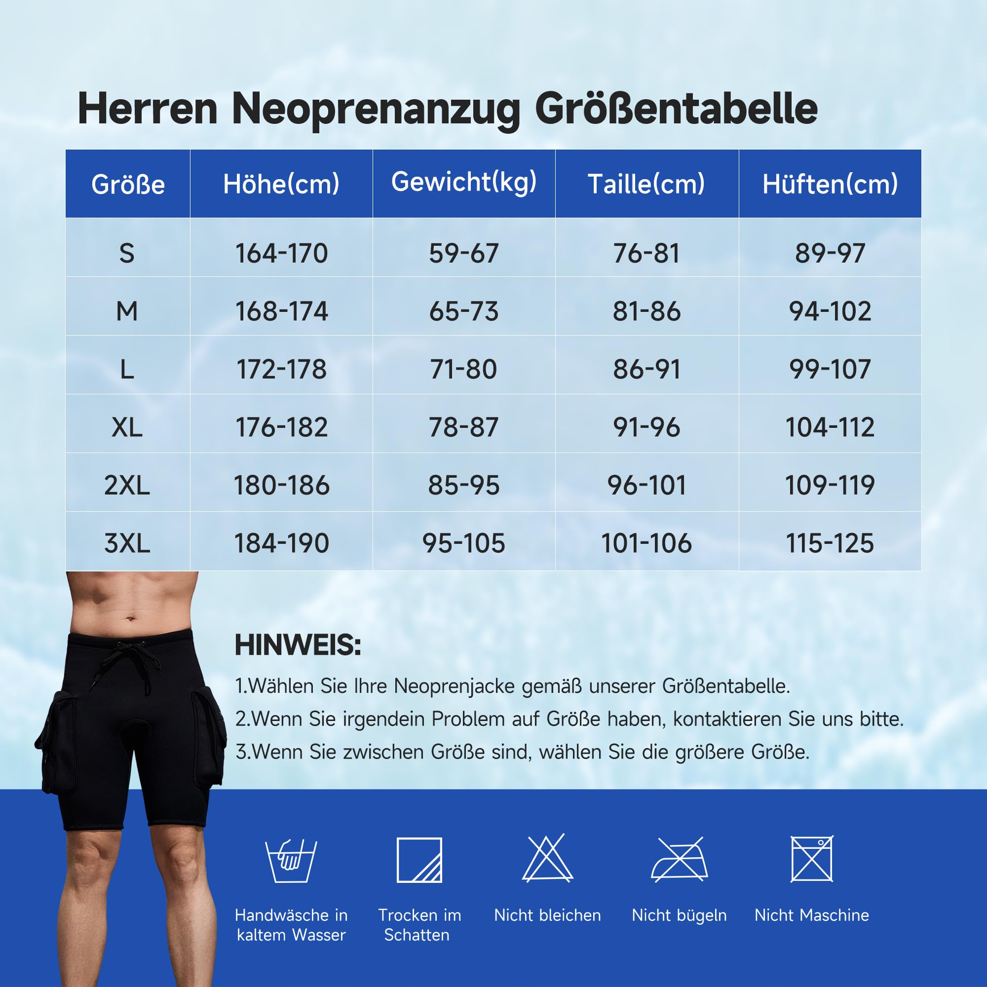 Pantalones cortos de buceo de neopreno de 3 mm para hombres con bolsillo ajustable para buceo, esnórquel, hombres, piragüismo