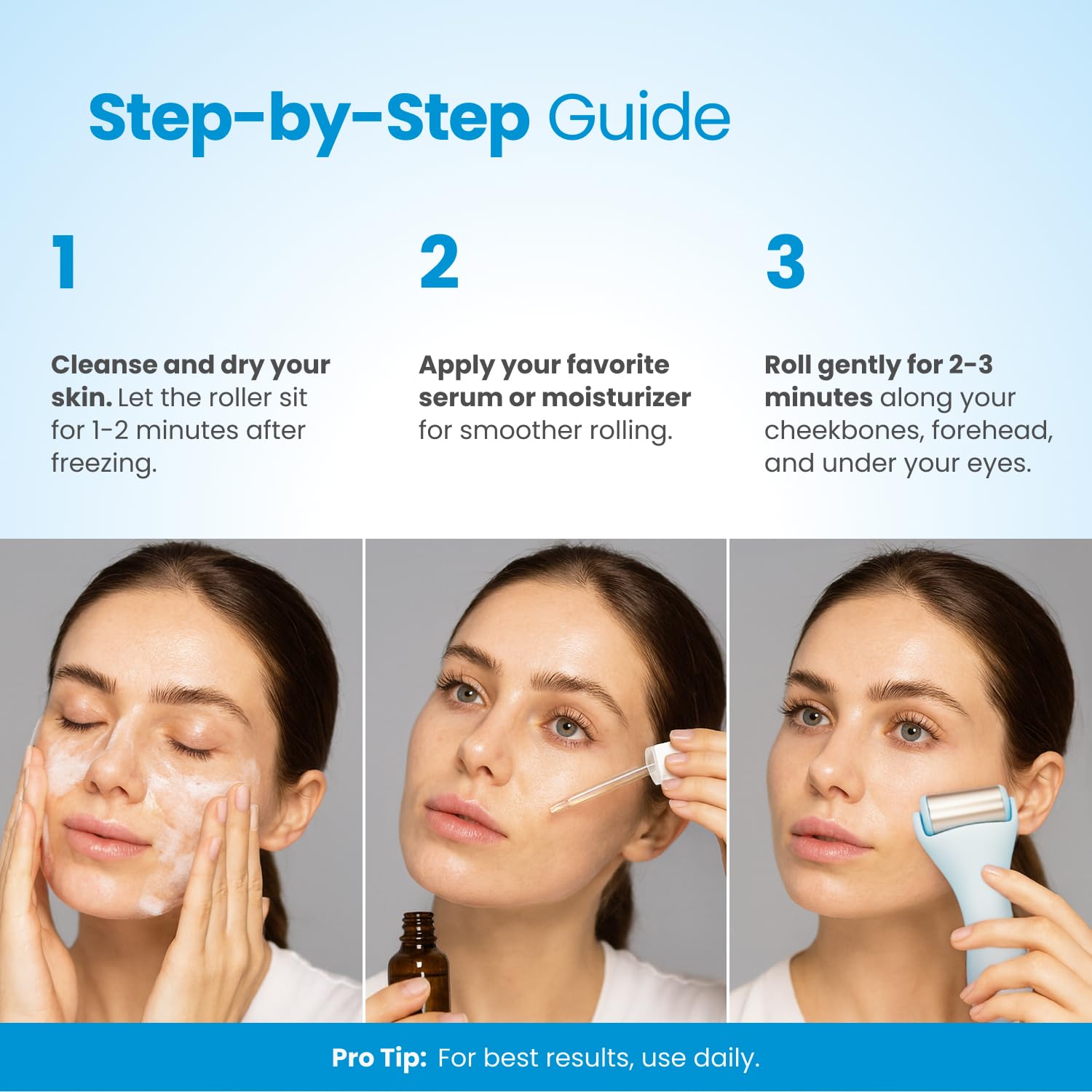 PLANTIFIQUE Rose Quartz Gua Sha Tool Anti-Aging Face Massager & Jawline Shaper for Skincare Routine Facial Ice Roller - Puffiness Cryotherapy Skin Care Massage Tool