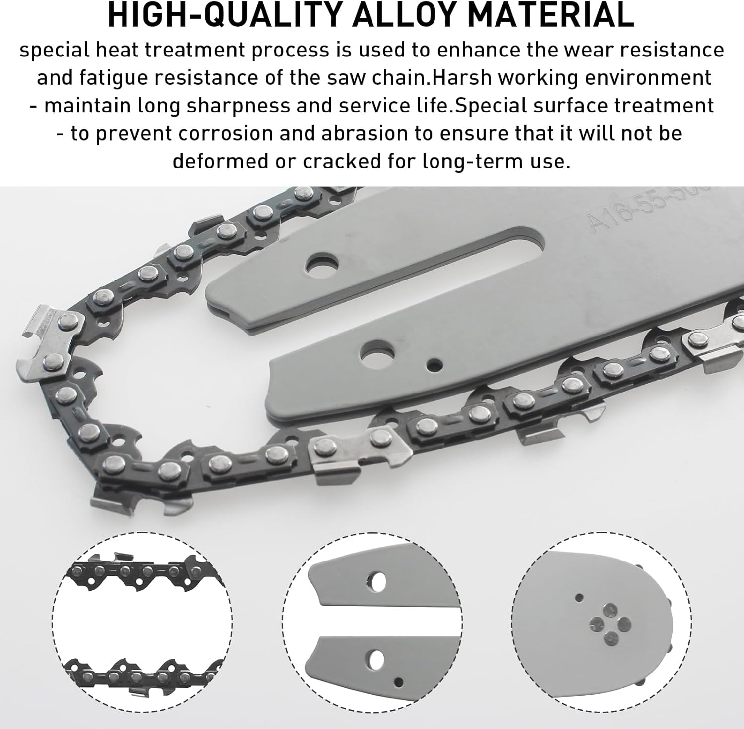16 inch Guide Bar and Saw Chain, for Stihl MS170 MS180 MS192 MS200 MS210 MS211 009 also for Alpina, for Efco, for Stiga, 3/8" .050" 55-Links