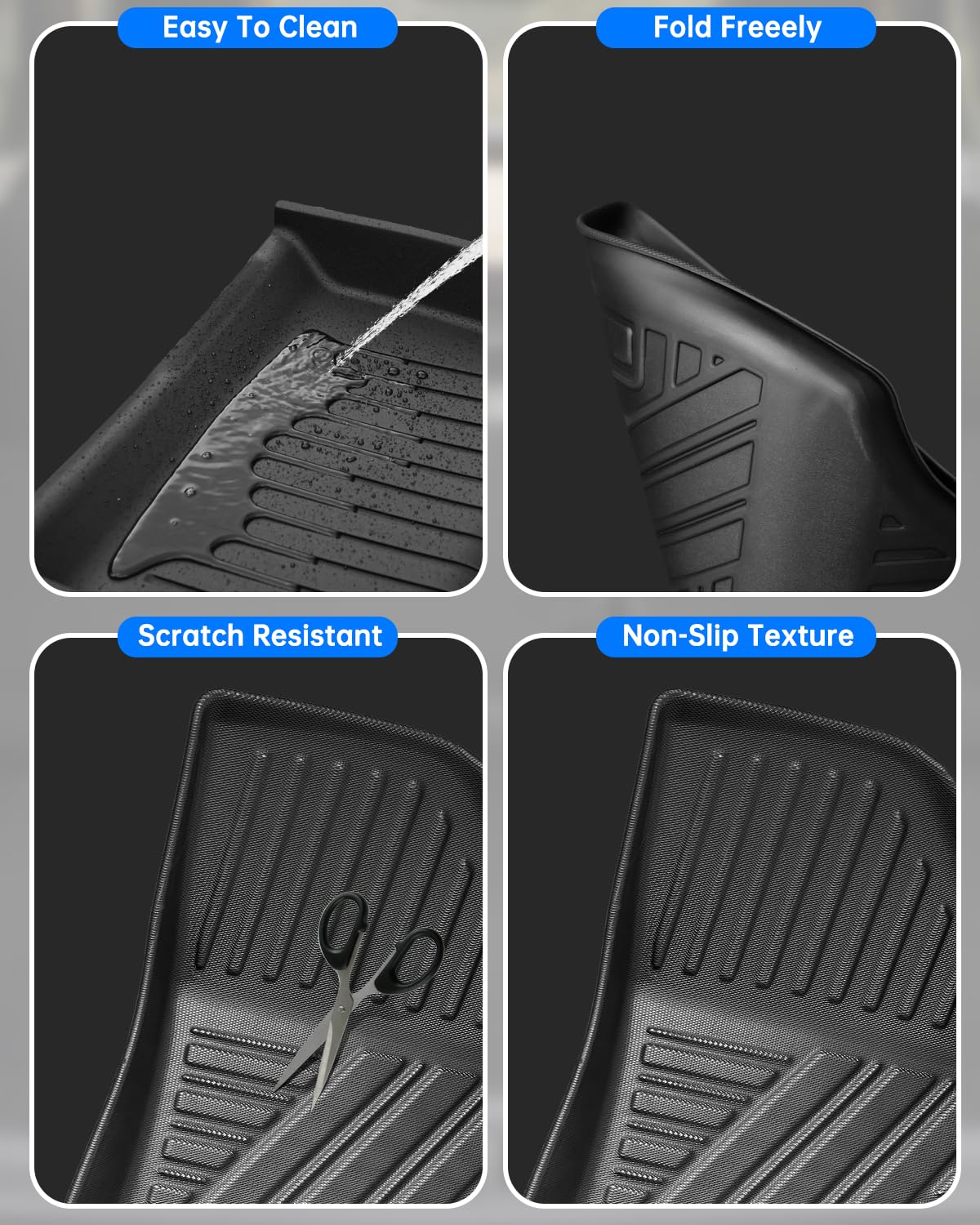 SHAOHAO Compatibile Con MG ZS ICE 2018-2024 3D Tappetini Per Auto Accessori Tappetini In Gomma TPE Antiscivolo Inodore Per Tutte Le Condizioni Meteo Tappetini Abitacolo Mg Zs Luxury 2024 Accessori - 8