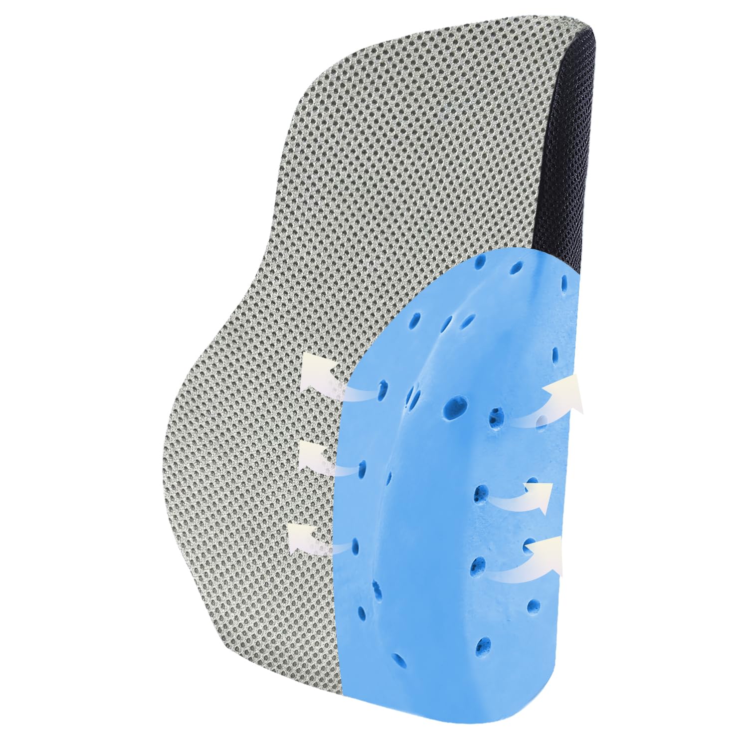 Sleepsia Memory Foam Lumbar Support - Orthopedic Back Cushion | Back Rest for Car and Office Chair | Back Pain Relief Spine Alignment Sitting (Gel Ventilated, Grey/Black) (B0CZ9M9JCV) Amazon Price History, Amazon Price Tracker
