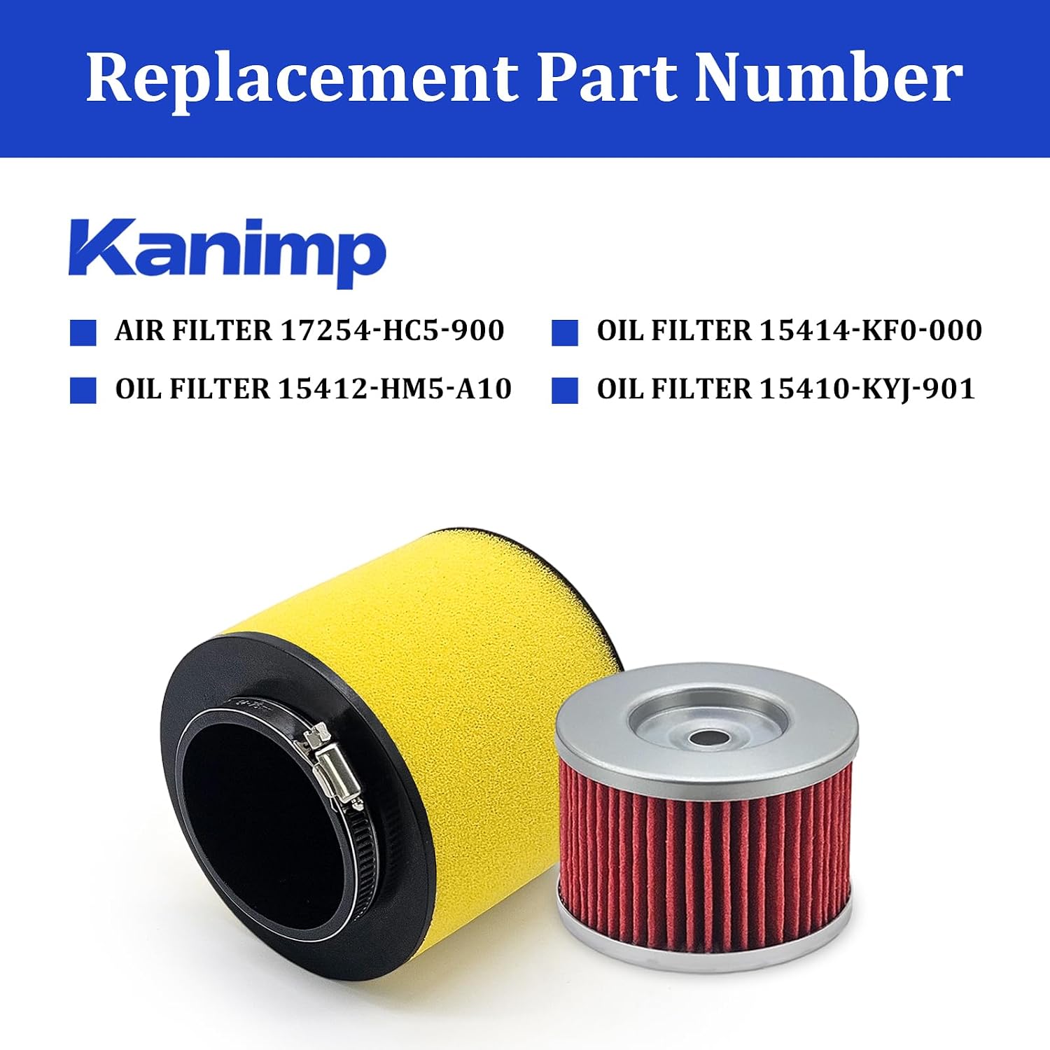 17254-HC5-900 Air Filter for Honda FourTrax 300 TRX300FW TRX300 Foreman 400 TRX400FW Foreman 450 TRX450S TRX450FM TRX450FE TRX450ES with Oil & Fuel Filter Change Kit