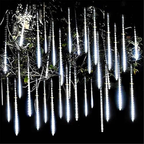Miniatura 6 de Twinkle Star Luces de lluvia de meteoritos, luces de San Valentín, 11.8 in, 8 tubos, 288 luces LED de carámbano, luces de Navidad que caen de nieve,
