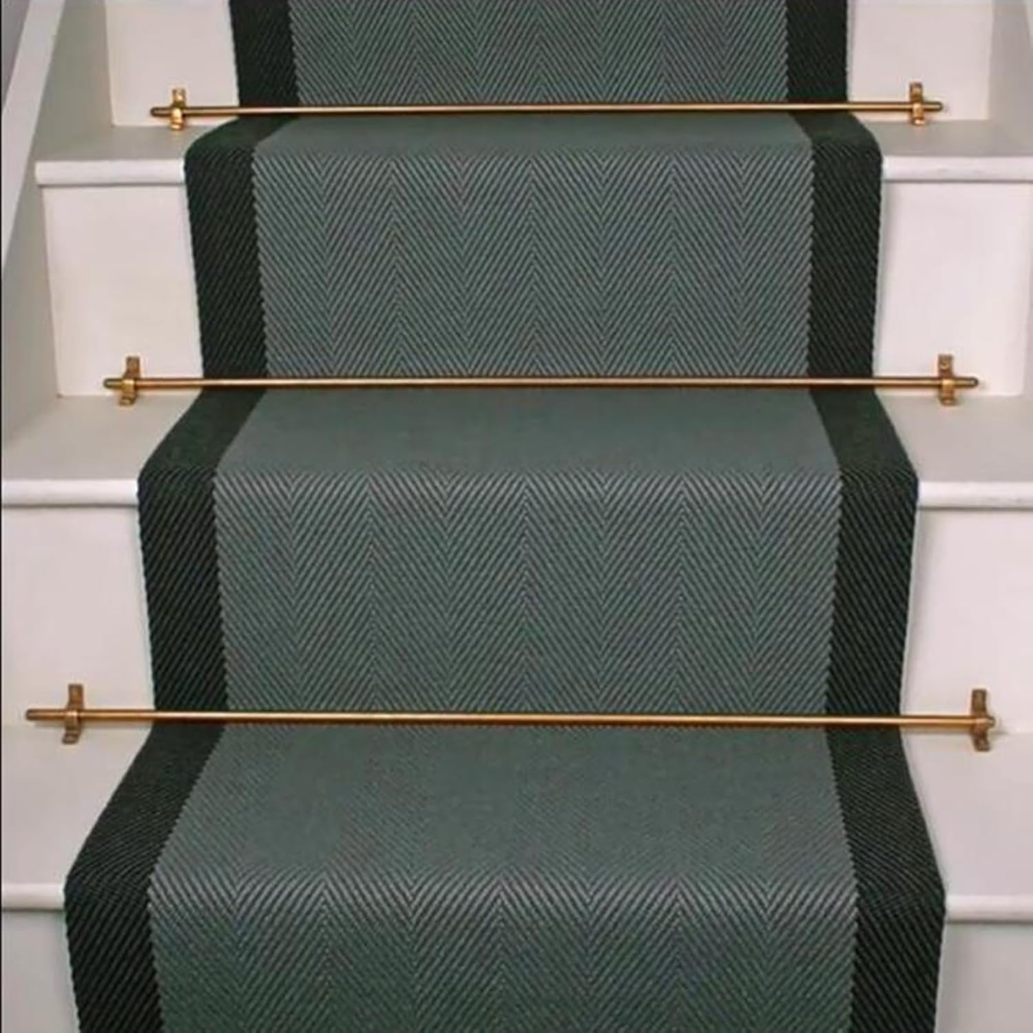 Stair Carpet rods, Brass Stair Carpet Tube kit, Round Stair Fixed Slide rods for Office, Museum, Theatre, Corridor Stairs(60cm/23.6in/2ft)