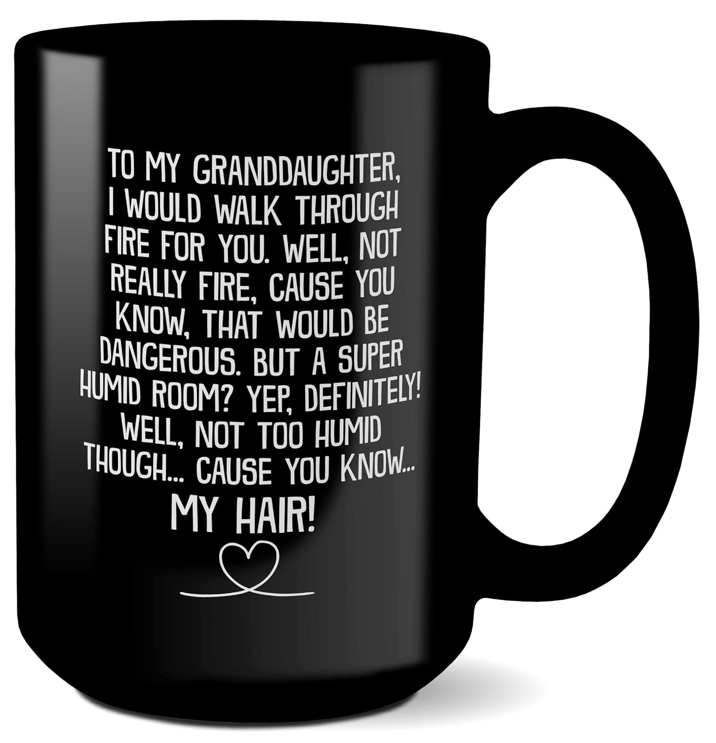 APSRA Walk Through Fire Mug (Black) – Funny Granddaughter Gift from Grandma Womens Coffee Cup Teen Girl Birthday Christmas Graduation Grandkids Surprise Present from Grandparents (11oz)