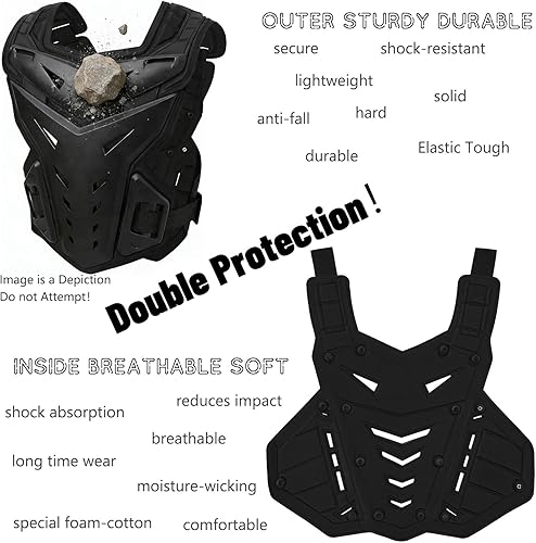 Miniatura 5 de Chaleco protector de cuerpo para motocicleta, bicicleta de calle, carreras todoterreno, ciclismo, esquí, motocross, protector de pecho para adultos