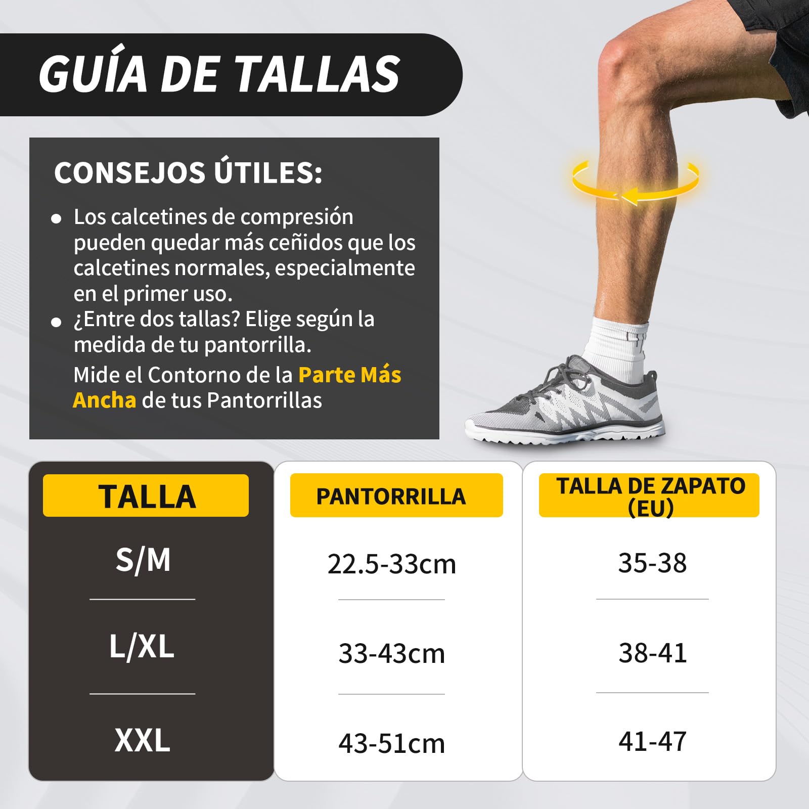 CAMBIVO Medias de Compresión 20-30mmHg 3 Pares, Calcetines Compresion para Varices, Deporte, Running