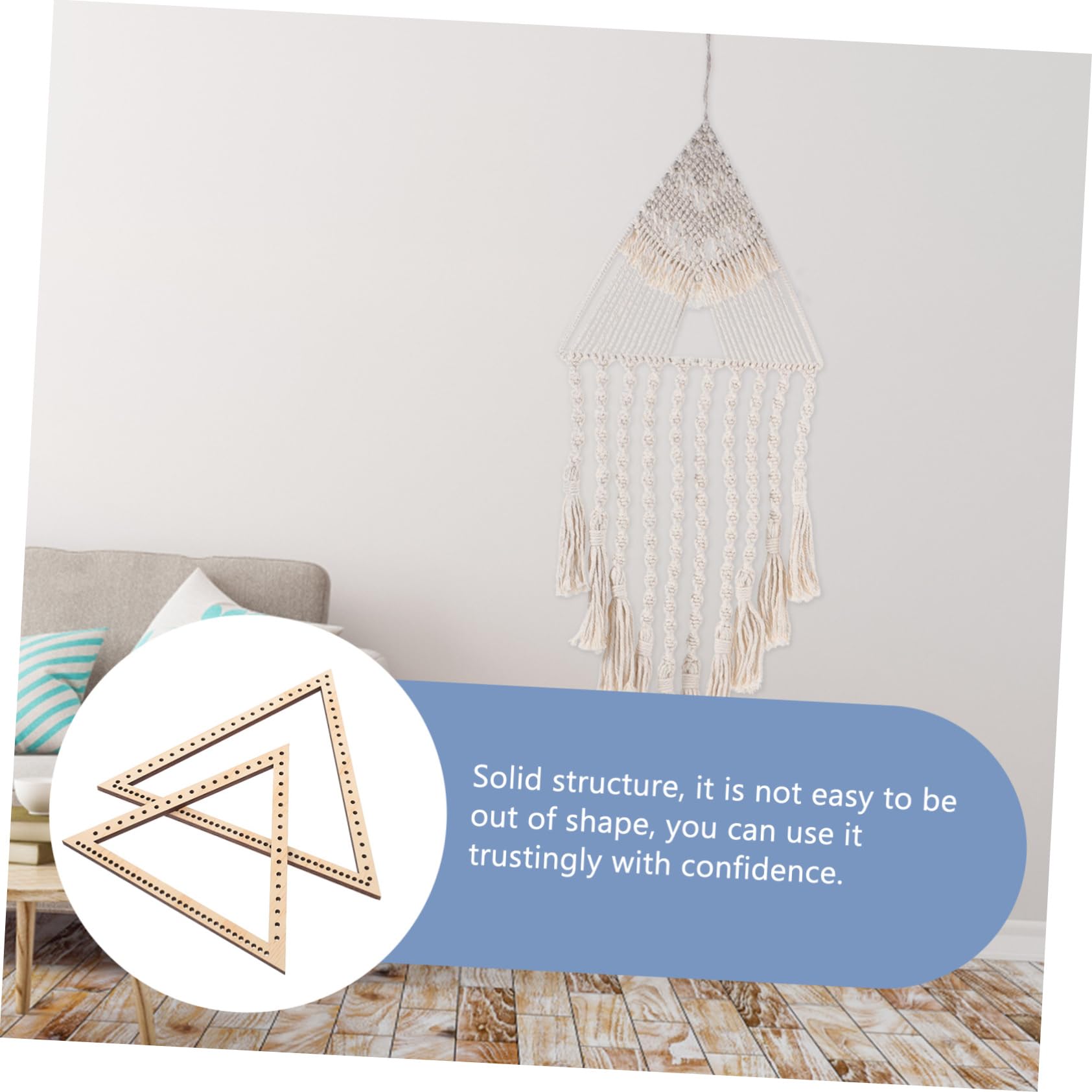 Housoutil Tapestry Knitting Machine DIY Kit Triangle Weaving Wood Frame Wall Tapestry