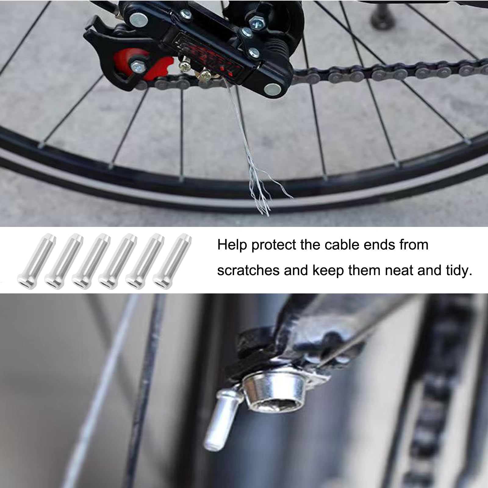 Kit Cavi Freno Per Bicicletta - Set Completo Con Guaine E Terminali Per MTB E City Bike