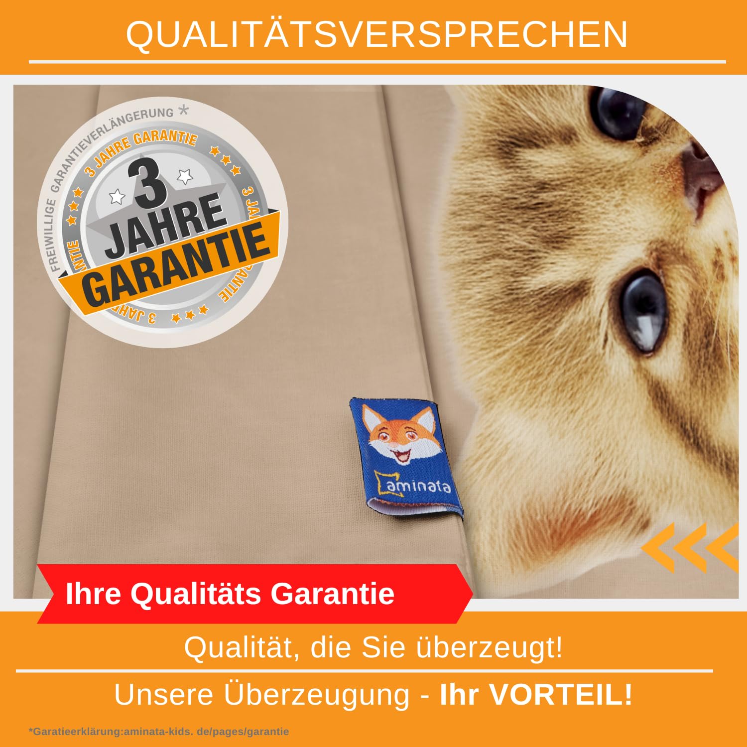 Aminata kids Katzen Bettwäsche 135x200 Biber 100% Baumwolle