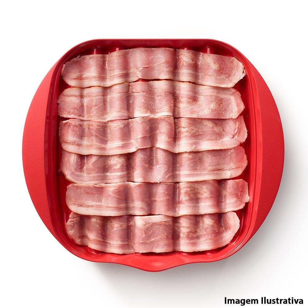 Lékué Microwave Bacon Cooker, czerwony, 28,2 x 6 x 24,9 cm