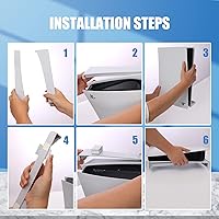 Vista 7 de ECHZOVE Soporte horizontal PS5, HUB USB para PS5, PlayStation 5 Accesorios Base Stand y Hub Adaptador para PlayStation 5 Disco o Edición Digital