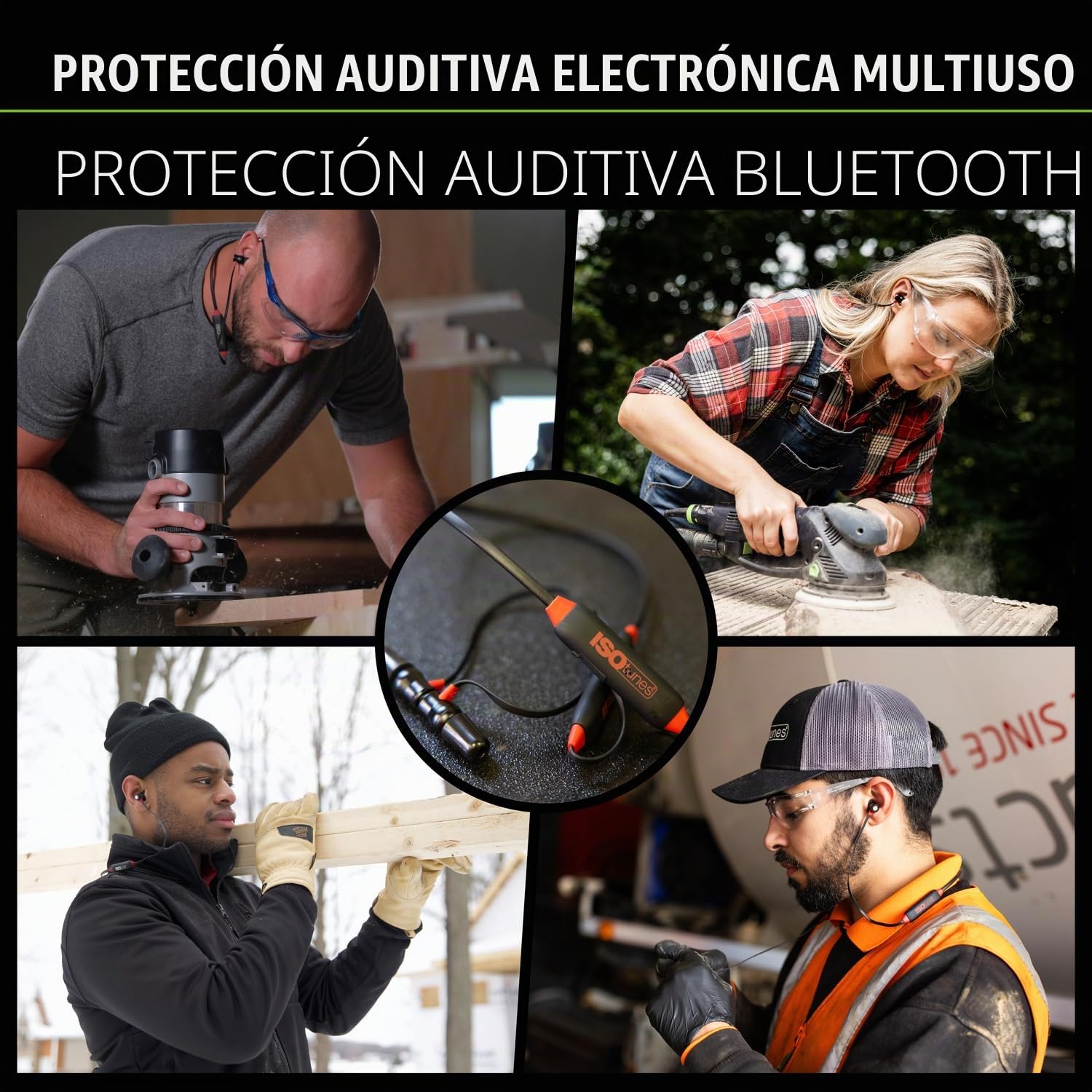ISOtunes Auriculares Xtra 2.0: protección auditiva Bluetooth EN352, Aislamiento de Sonido NRR de 27 dB, límite de Volumen de 79 dB, duración de batería de hasta 11 Horas