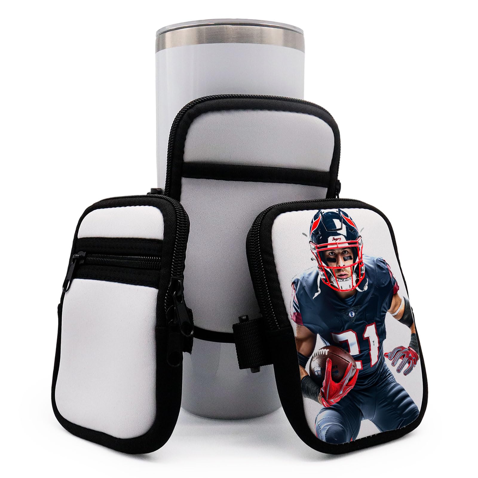 POVOKICI 10 Pack Sublimation Neoprene Water Bottle Pouch, for 20oz 30oz 40oz Tumblers IceFlow Gym Water Bottle Pouch with Strap