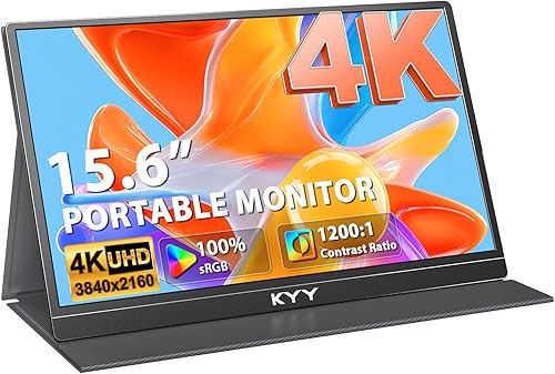 Miniatura 10 de KYY Monitor portátil de 156 pulgadas 1080P FHD USB-C Monitor de computadora HDMI Monitor de juegos HDR IPS con cubierta inteligente y altavoces de