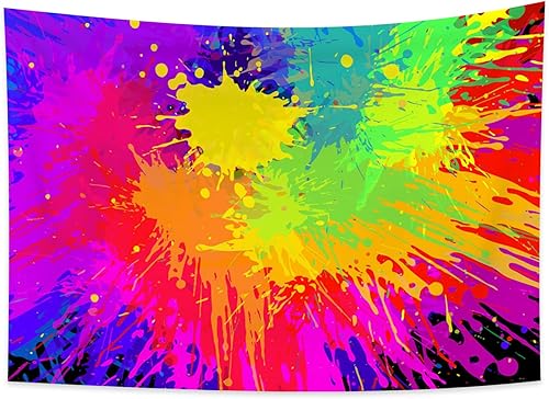 Miniatura 7 de Tapiz colorido de los años 80 y 90, hippie hip hop, graffiti, pintura, grunge, tapices para colgar en la pared, 78.7 pulgadas de ancho x 59 pulgadas