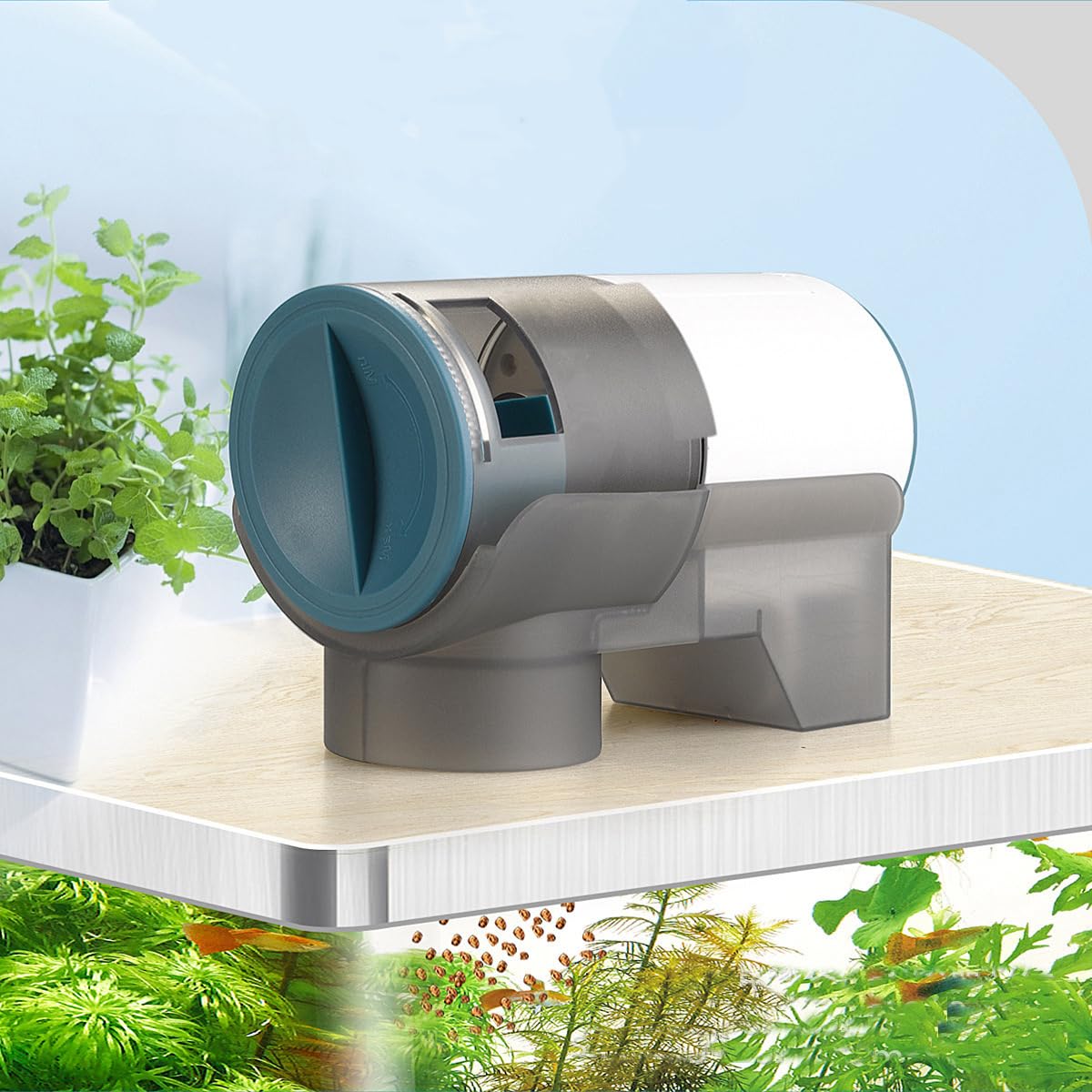 Mangiatoia Automatica Acquario Distributore Cibo con Timer 4 Modalità