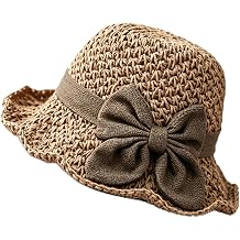 Versatile Retro Woven Handmade Straw Hat with Ruffled Bow, Women Elegant French Summer Bucket Sun Hat Foldable