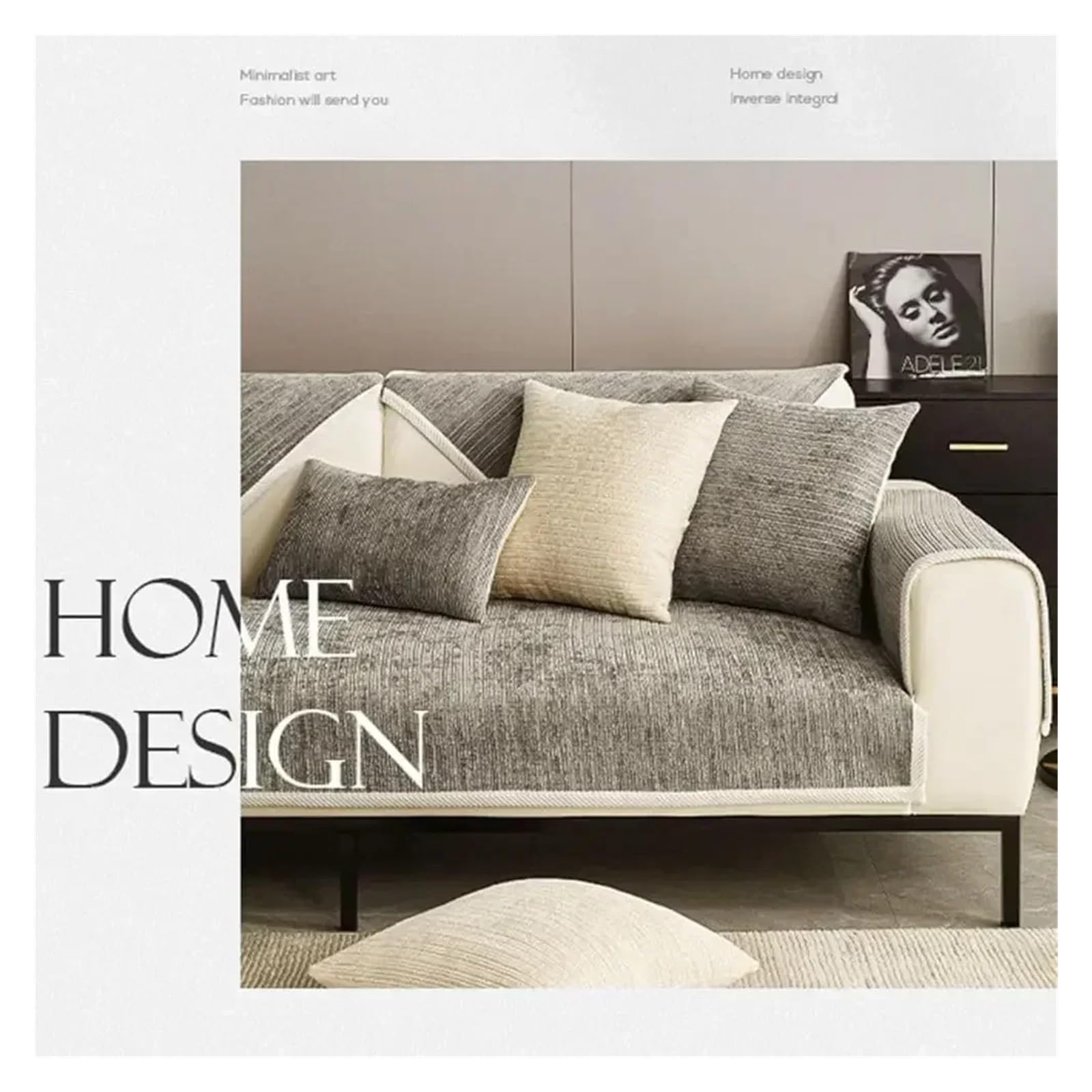 WNBFTTK Funda Sofa Funda de sofá Chenilla a Rayas Simple, antiarañazos, Conjunto Universal con Todo Incluido, Funda Minimalista, Toalla Tela, cojín Lavable
