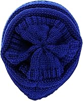 Vista 3 de C.C - Gorro de punto trenzado, elástico, moderno, grueso, suave y abrigador