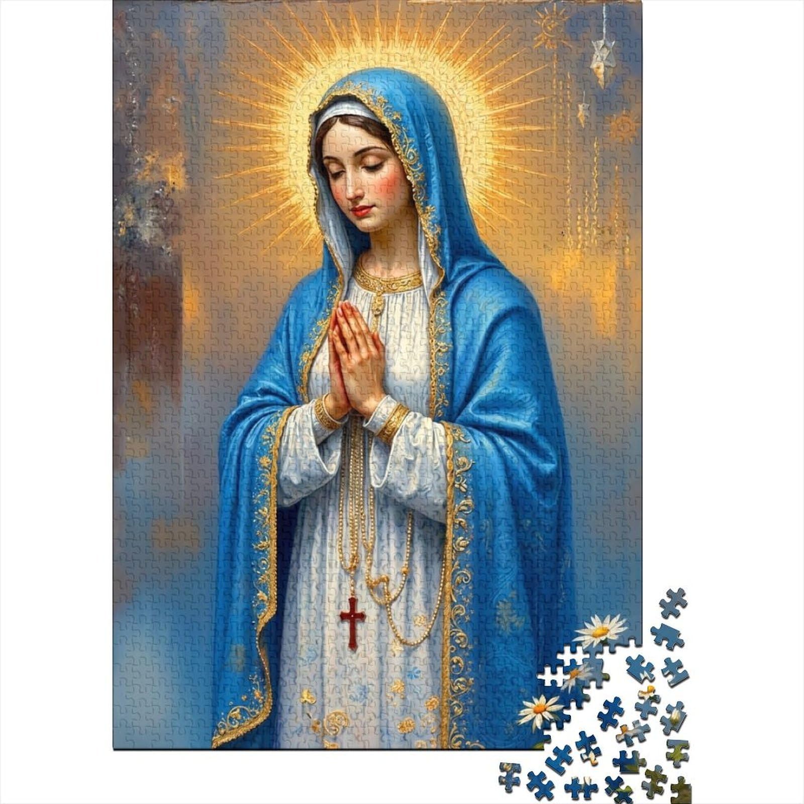 virgin mary 1000 piece jigsaw puzzle religious art for adults paperboard spirituality home decor stress relief activity