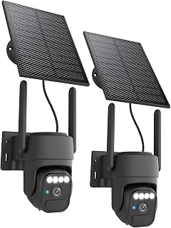 WY-LINK 360° Wi-Fi Home Solar Security Cameras Wireless Outdoor 2 Packs