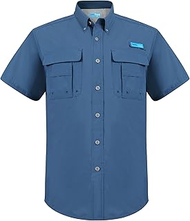 Men's UV UPF 50+ Fishing Shirts for Men Sun Protection Breathable Fast Dry SPF Hiking Short Sleeve Shirt