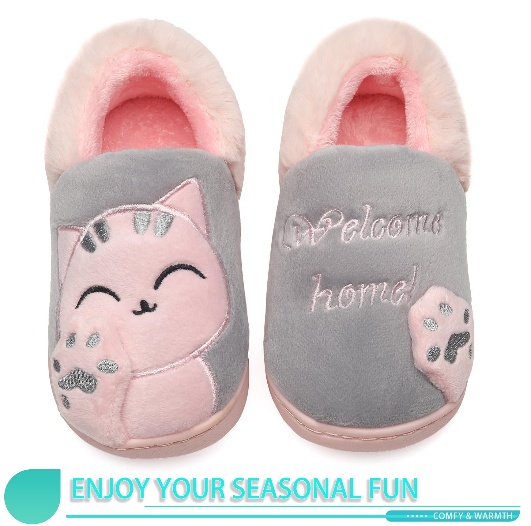 Zapatillas de Estar por Casa para Unisex Niños y Adulto Niño Niña Zapatos Pantuflas Invierno Mujer Hombre Interior Caliente Peluche Forradas Slippers