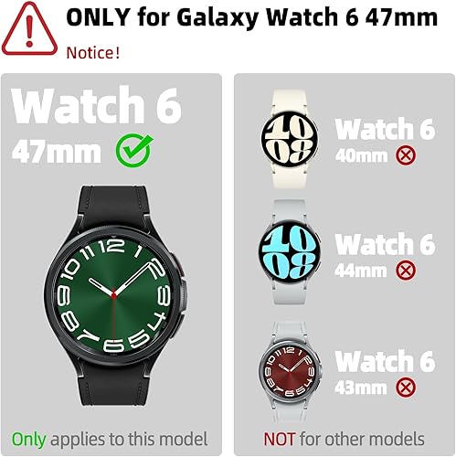 Miniatura 2 de SPGUARD Paquete de 4 Protector de pantalla para Samsung Galaxy Watch 6 Classic de 1.772 pulgadas, protector de pantalla de vidrio templado,