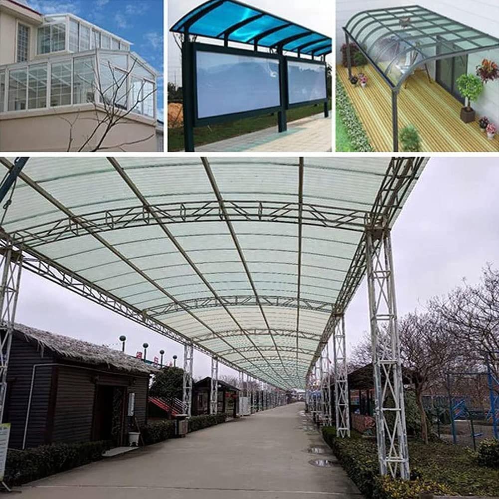 Przezroczysta akrylowa osłona z tworzywa sztucznego, zamiennik do szklarni, 1,5 x 12 m, odporne na uderzenia, do markizy, łatwe do zginania i przycięcia, idealna do pergoli, balkonu, przedniej szyby