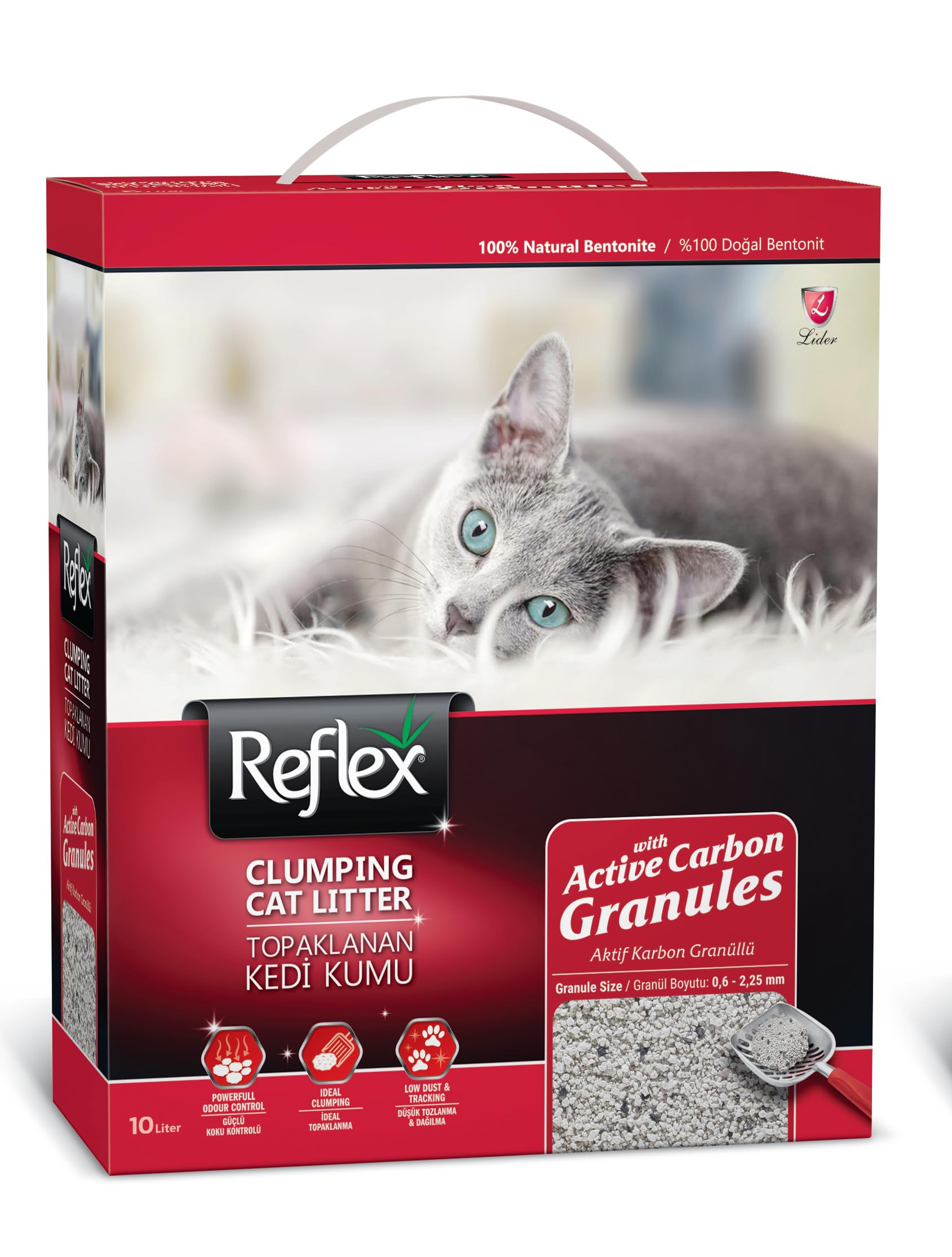 Reflex Aktif Karbon Granüllü Topaklanan Kedi Kumu 10 Lt