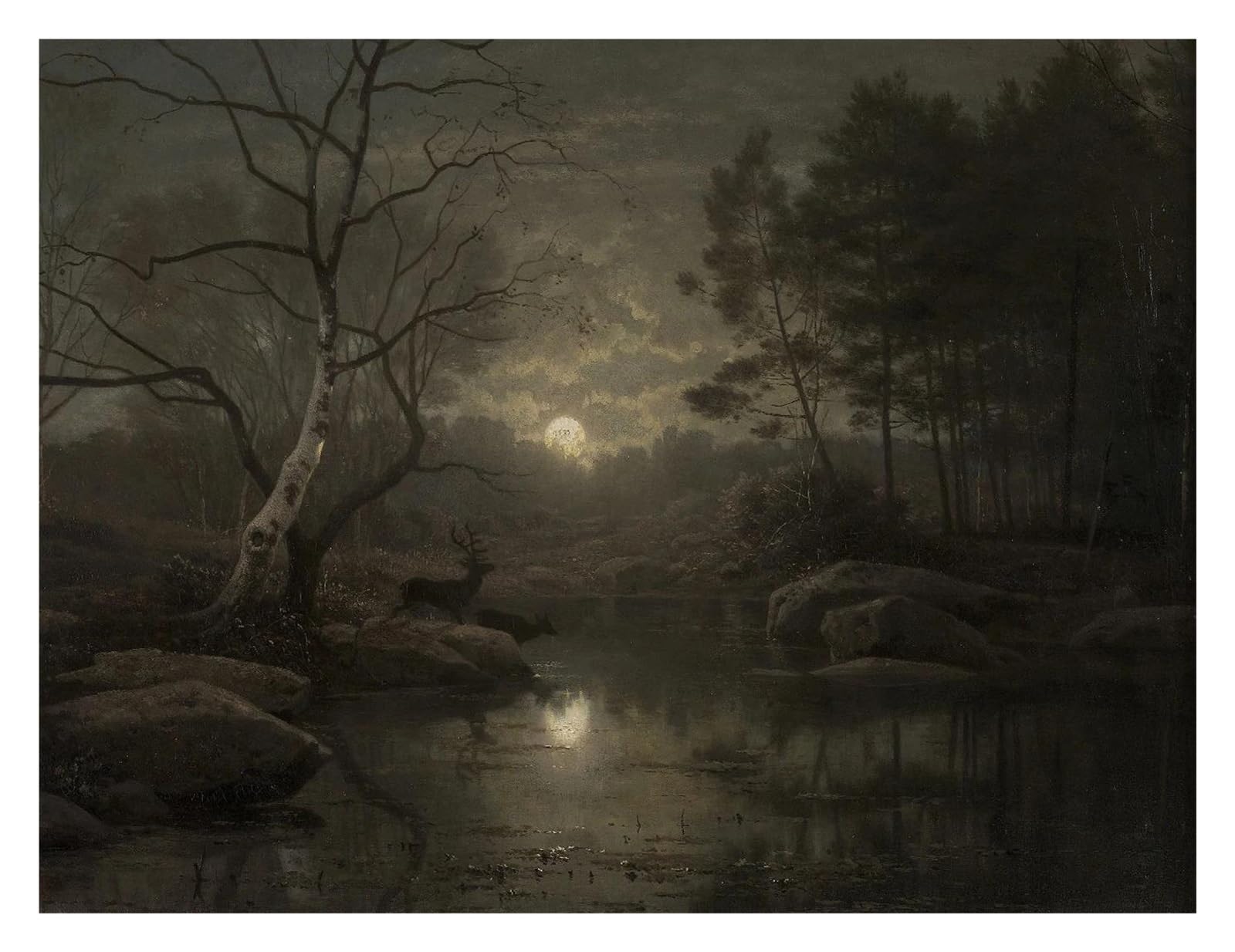 Cuadro sobre lienzo de alta calidad con pintura impresa de estética antigua y elegante