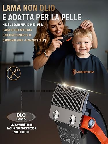 Miniatura 3 de Cortadora de pelo profesional para hombres, motor magnético de 9000 RPM, cuchillas DLC inalámbricas, recortadora de barba, kit de corte de pelo,