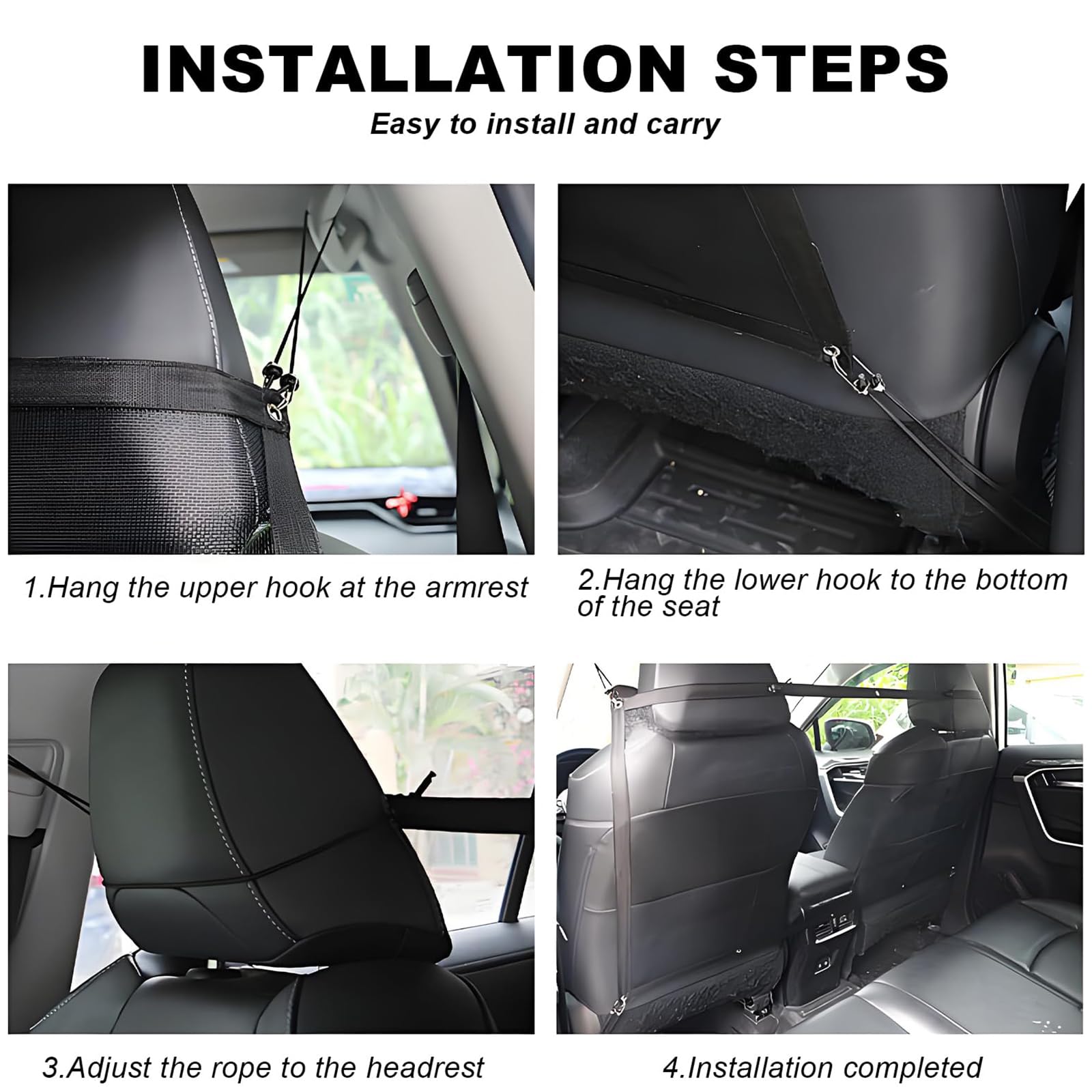 Filet De Voiture Pour Chien – Barrière Réglable 115x62 Cm, Pour SUV Et Véhicules