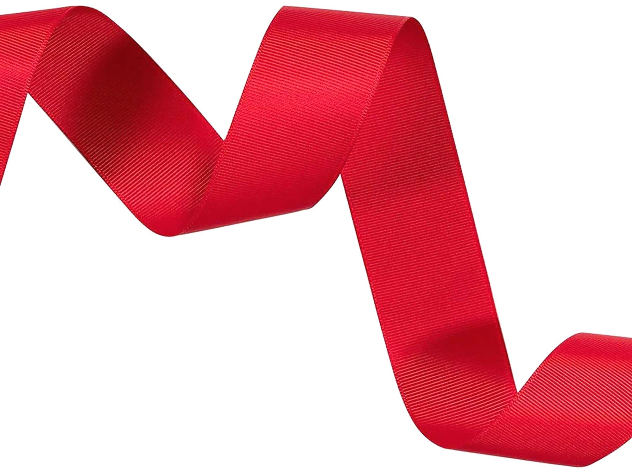 Grosgrain Ribbon 10mm X 22 Metrs (Red) Double Sided Perfect Ribbon for Gifts Wrap Sew Party, Decorations Events Dress Wedding Christmas Crafts, Bows Car, Floral Balloons DIY, Bouquets, Cake