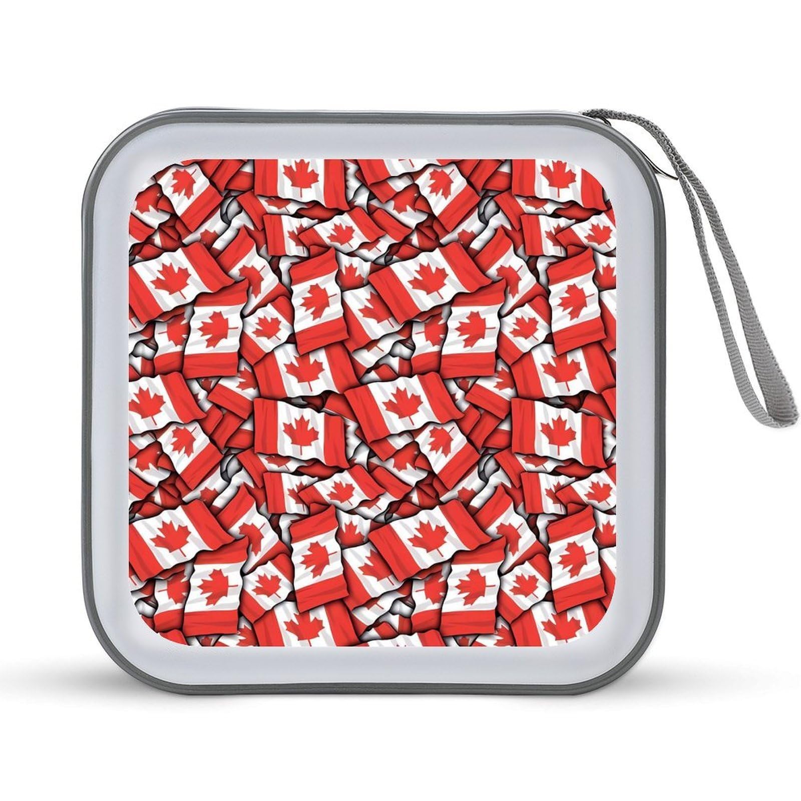 Funda para CD con bandera de Canadá porta 40 discos maletín rígido para coche