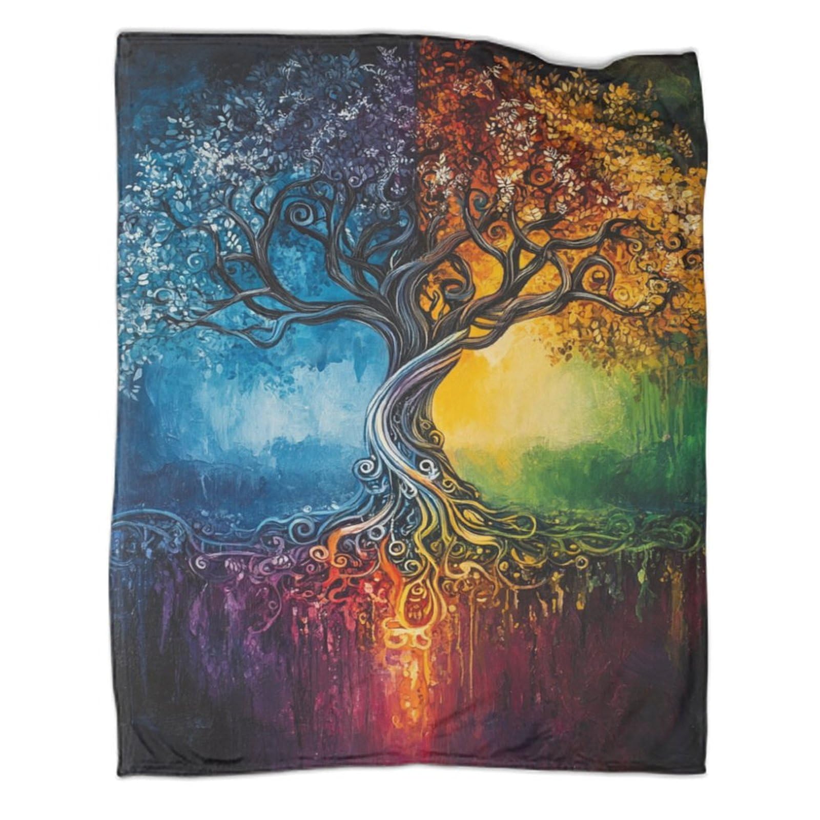 Couverture microfibre moelleuse Arbre de Vie au toucher cachemire luxueux