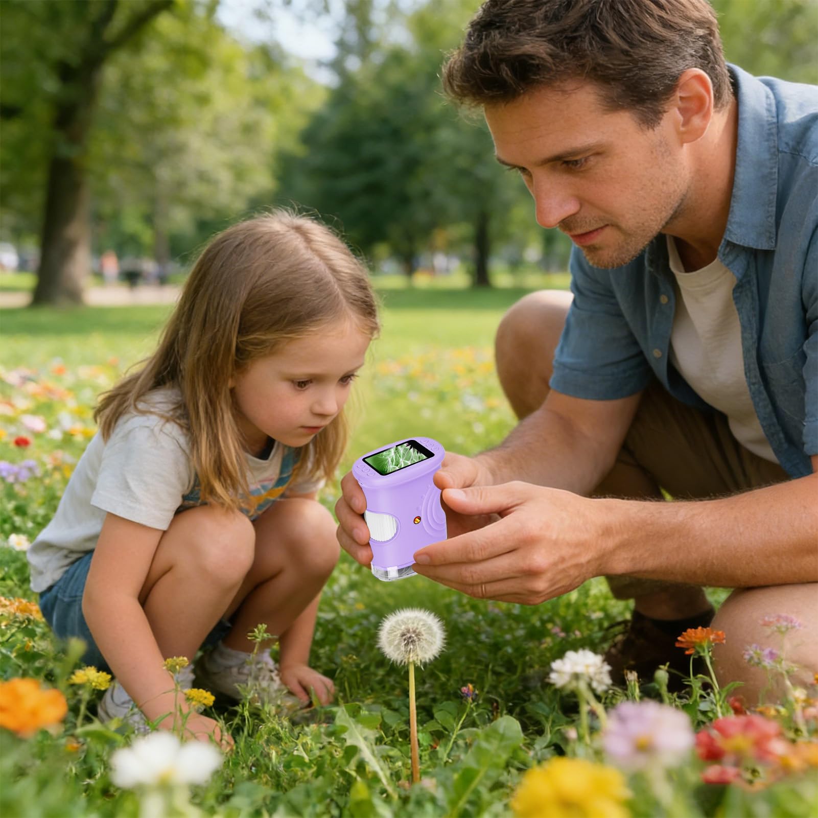 Microscopio Digital para Niños Juguetes Experimentales Recargables 1000X | Microscopio Digital De Bolsillo Con Pantalla De Centímetros para Niños y Niñas, Hogar, Escuela, Laboratorio y Exteriores