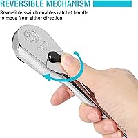 Vista 6 de DURATECH Trinquete de mango extra largo de 1/2 pulgada, llave de trinquete de 90 dientes con mango de 15 pulgadas y cabeza cerrada