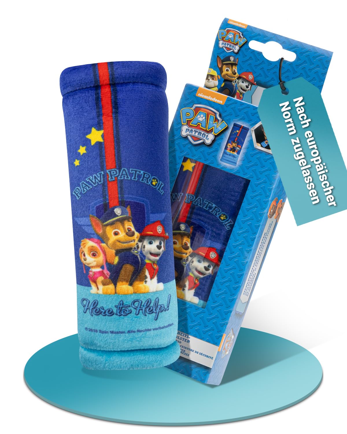 HiTS4KiDS – Gurtpolster Auto für Kinder – Schulterpolster passend für Sicherheitsgurt & Rucksack – Gurtschutz für mehr Komfort auf der Reise – Gurtschoner für Jungen (Paw Patrol)