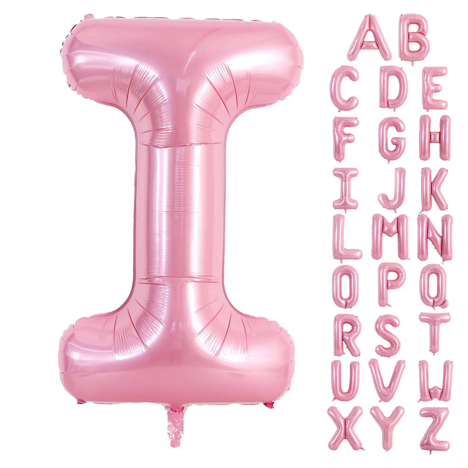 TONIFUL 40 Inch Large Pink Letter I Balloons Giant Foil Mylar Alphabet Balloon for Birthday Party Anniversary Baby Shower Wedding Supplies Decorations