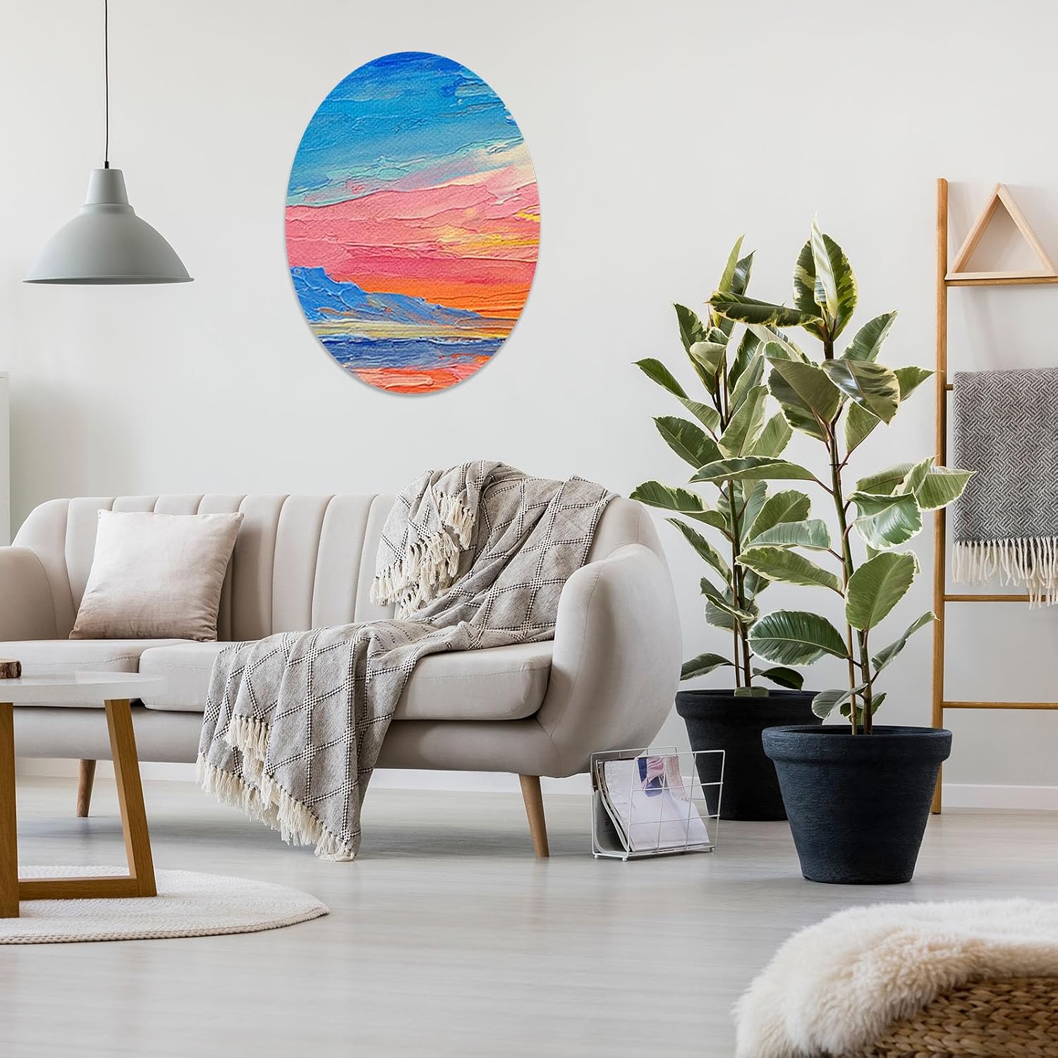 YOKIVE 4 Pcs Paint Canvases, Oval Wood Frame Stretched Blank Art Board Panels | Great for Painting Projects, Watercolor(White, 12x16 Inch)