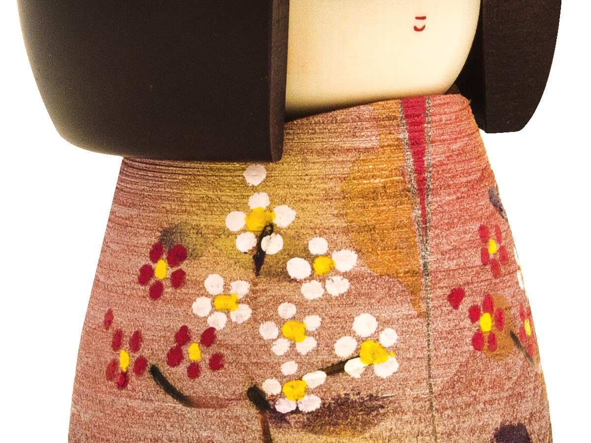 Kokeshi Doshin, original japanische Holz-Puppe, handgeschnitzt, von Hand bemalt. Kunst aus Japan für Dekoration, als Glücksbringer, Sammlerpuppe, Talisman. Geschenk SCHÖNER GEIST, 20,5 cm
