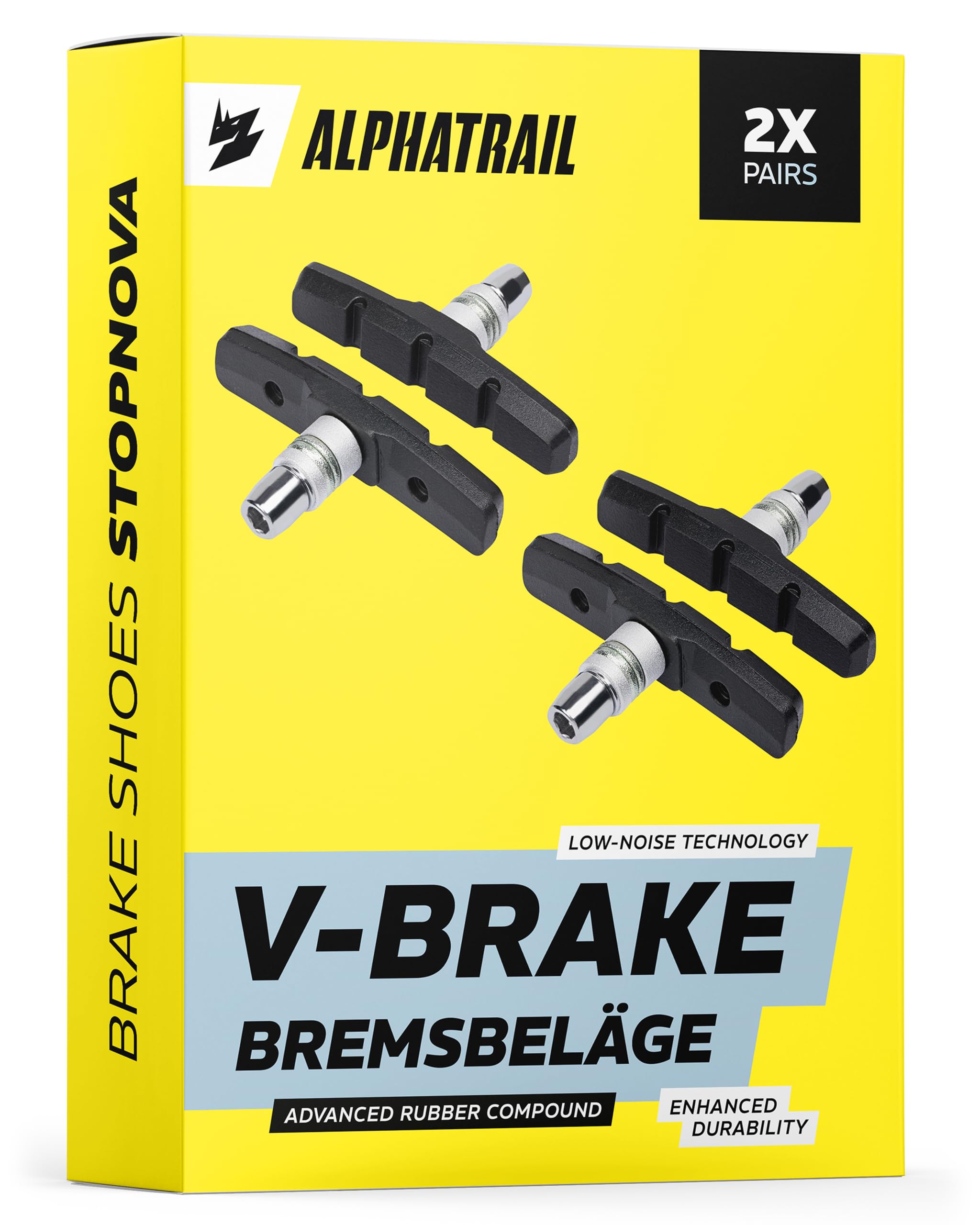 V-Brake Brake Pads 2 Pair 70mm Symmetric I For Shimano, Tektro, Avid, Sram, XLC etc I High Braking Performance I Durable & Accurate Fitting V Brake Blocks-image-35