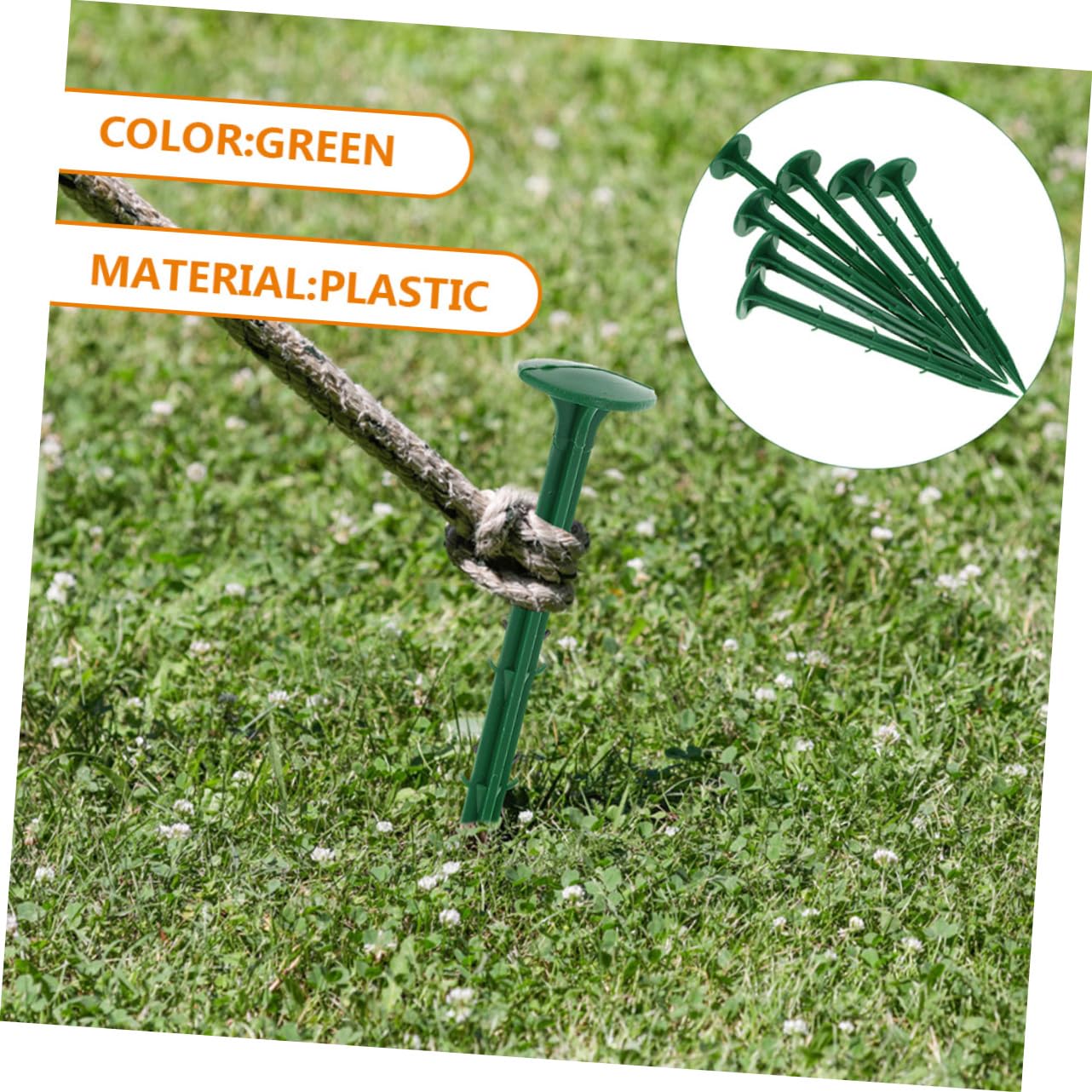 Piquets de Sol en Plastique 150 Pièces Vert, Fixation Pratique