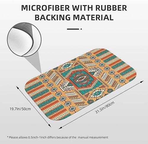Miniatura 3 de JUNTAIY Super Absorbent Floor Mat, Tribal Fast Drying Mat for Bathroom, Indian Aztec Secret Tribe Pattern Bohemian, 31.4" W x 19.6" L, for Garage,