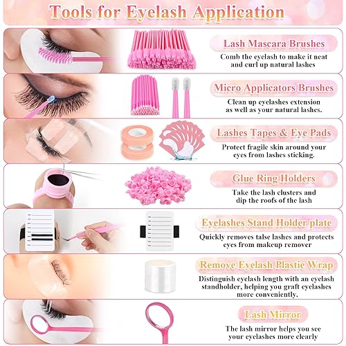 Miniatura 13 de EyeLash Extension Kit for Beginners, Professional Lash EyeLash Extension Practice Kit with Everything, Mannequin Head, Eye Lashes Glue, Lash Kit for
