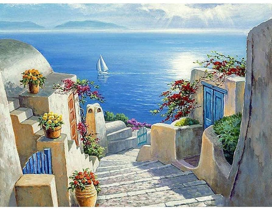 Amazon.co.jp: クロスステッチ キット海の風景40x50cm DIYクロス