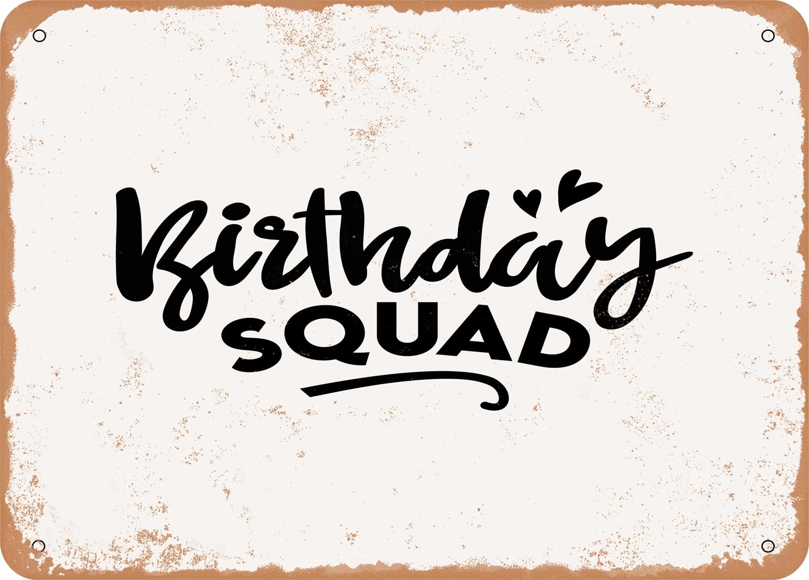 Miaomansenstore Metal Sign - Birthday Squad - 7 - Vintage Look Sign Home Decor