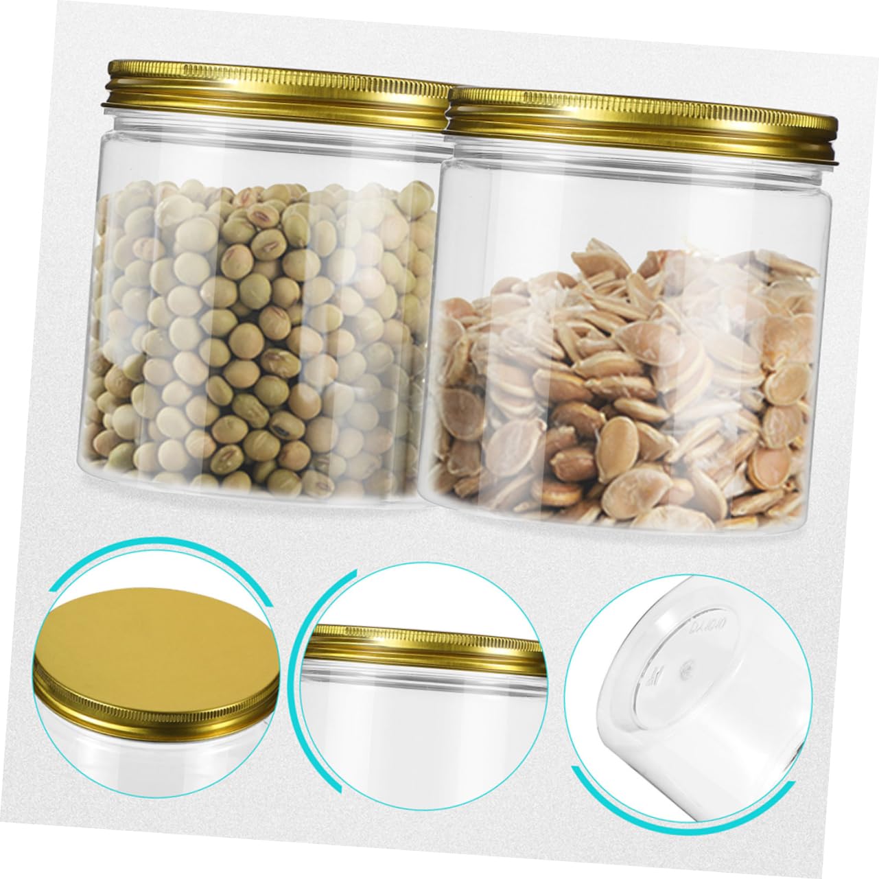 250ml Frascos de Boca Ancha de Plástico, 20 Piezas para Almacenamiento